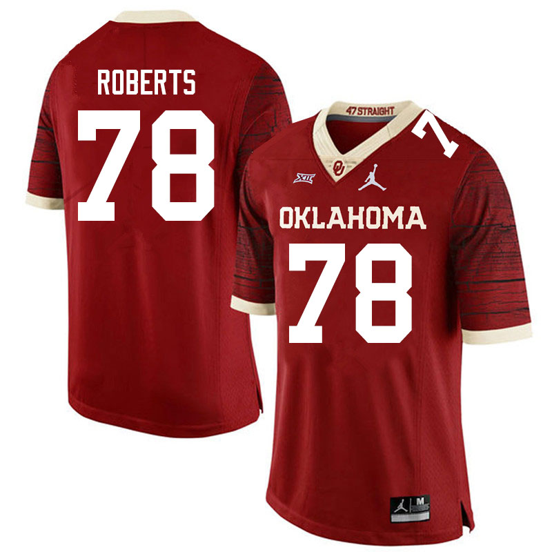 Oklahoma Sooners #78 Bryce Roberts Jordan Brand Limited College Football Jerseys Sale-Crimson